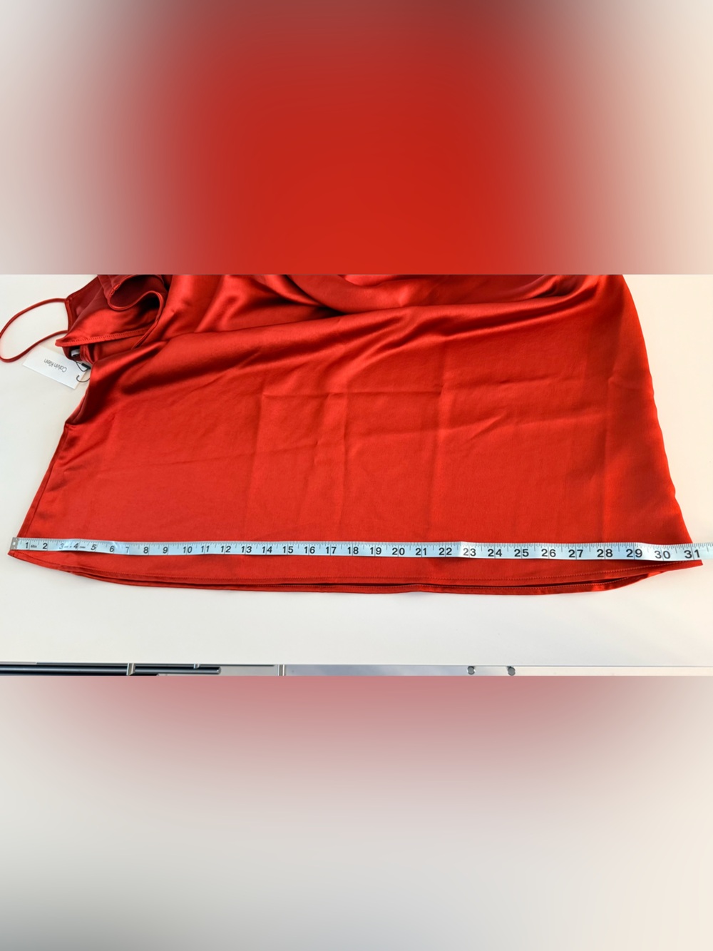 CALVIN KLEIN Burnt Orange Spaghetti Strap Maxi Slip Dress - Picture 8 of 8